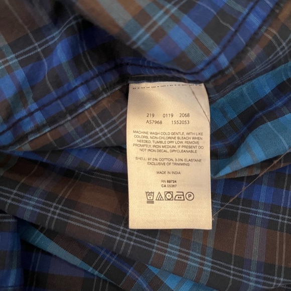 3XL Columbia Blue and Brown Plaid Button Down Shirt - Picture 5 of 5